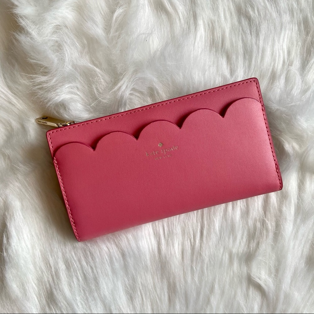 Kate Spade Dark Pink Scalloped Wallet